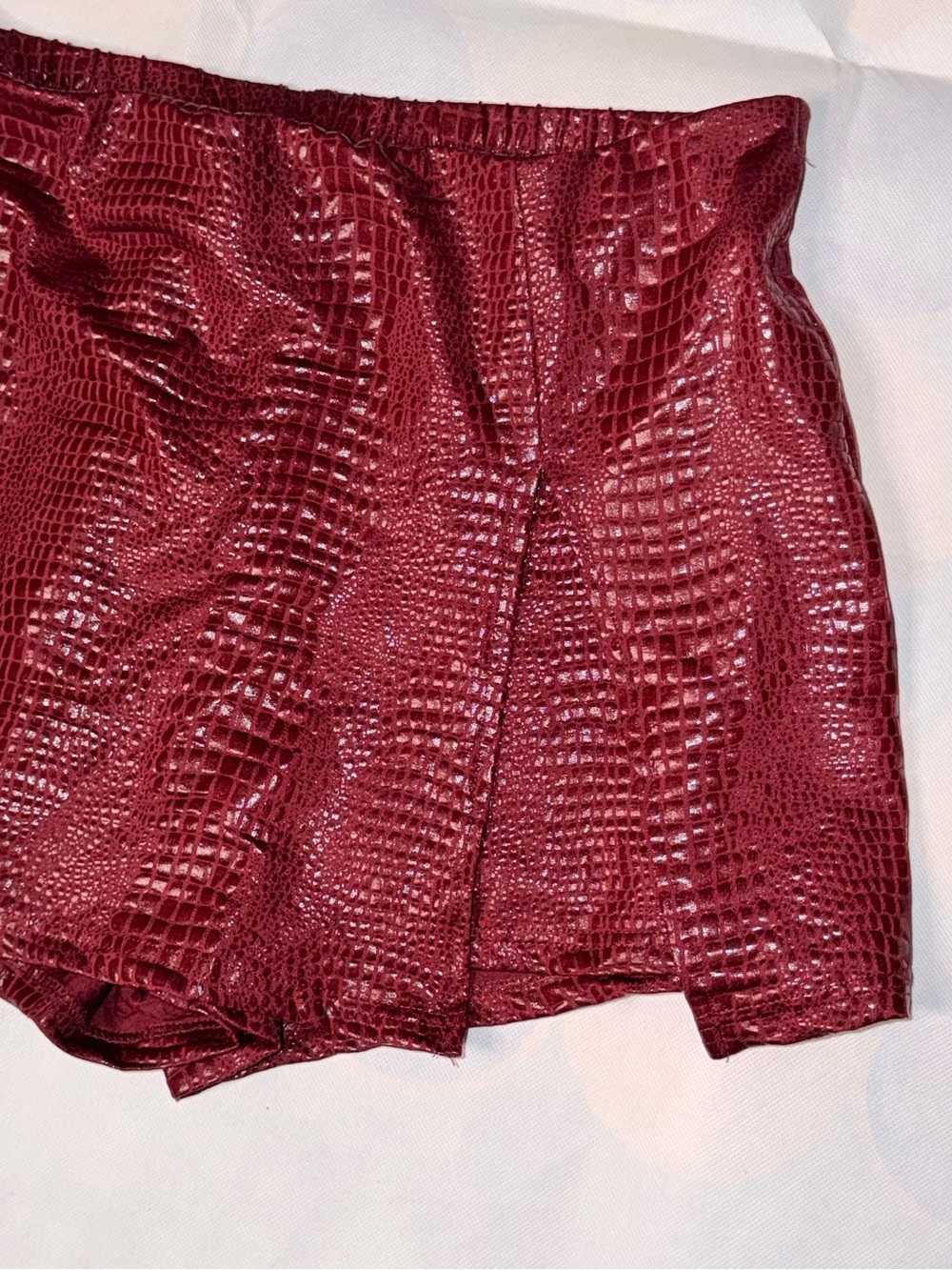 SHEIN Burgundy Faux-Snakeskin Maxi Skirt